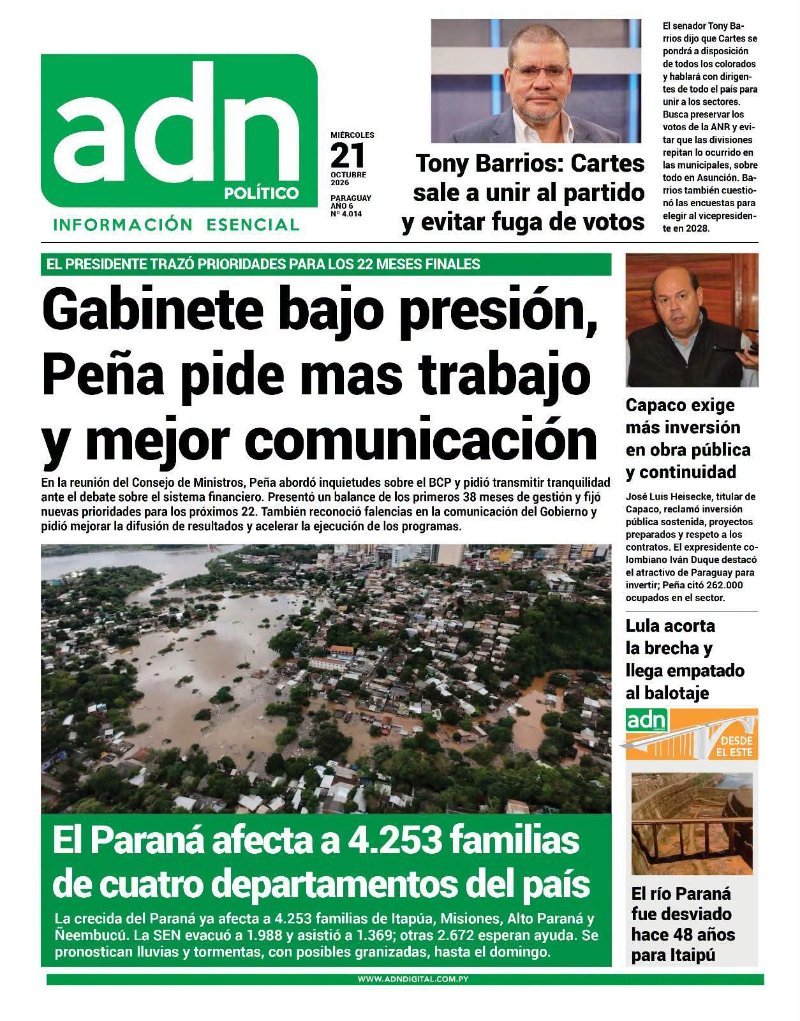 Tapas de 📰diarios de hoy miércoles , 21 de Octubre del 2026 es presentado por el Abog. Rolando Barrio (imagen 5)