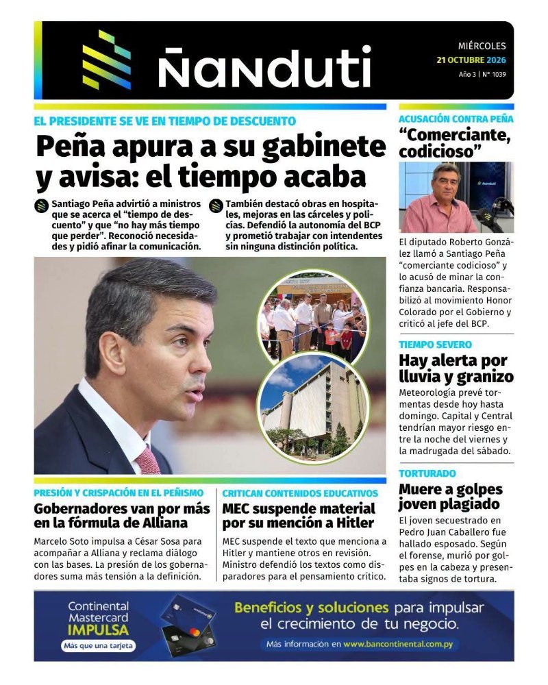 📰diarios de hoy miércoles , 21 de Octubre del 2026 es presentado por el Abog. Rolando Barrio (imagen 3)