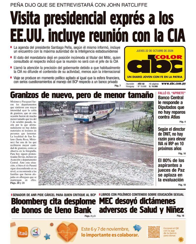 Tapas de 📰diarios de hoy jueves , 22 de Octubre del 2026 (imagen 2)